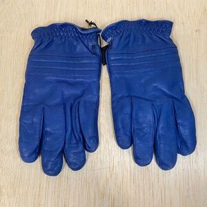NEW! Hestra Wmns 9 Blue Leather Fleece Lined Gloves • Gorgeous!